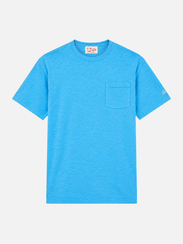 Bluette President slub cotton T-shirt with logo embroidery