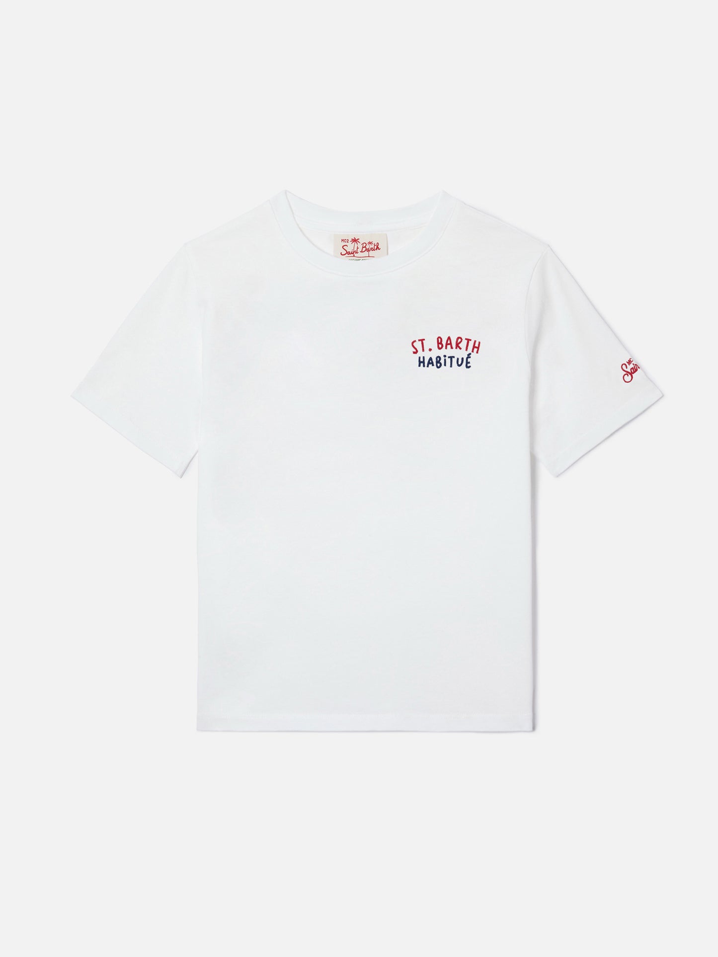 Portland Jr t-shirt with Habitué embroidery on front and back