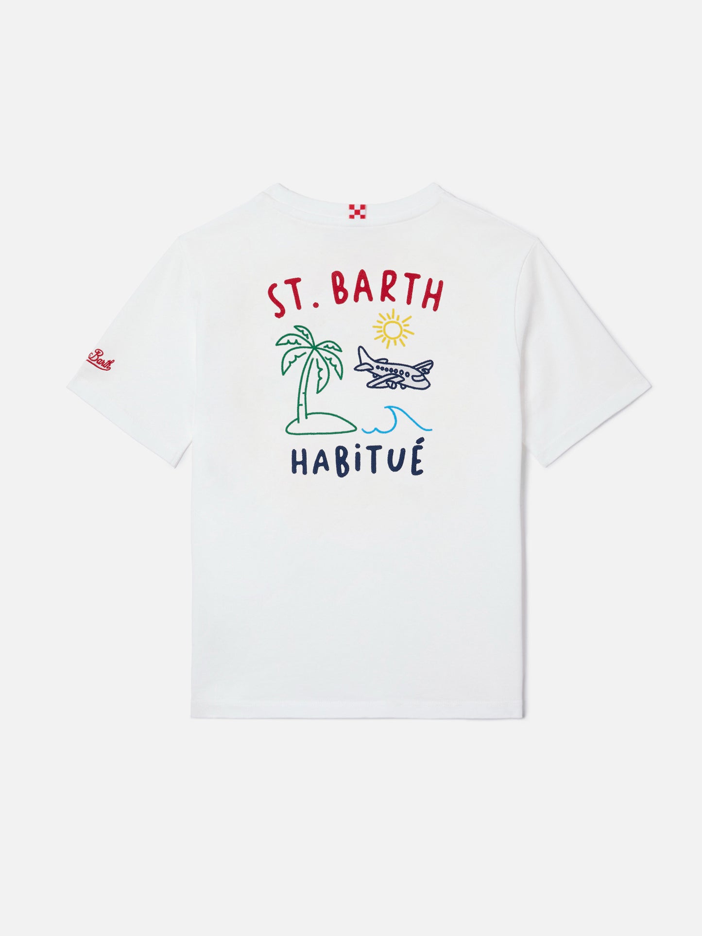 Portland Jr t-shirt with Habitué embroidery on front and back