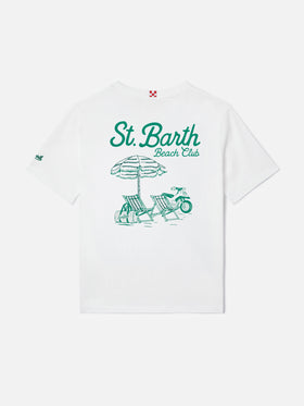 Portland Jr t-shirt with Beach Club maxi print on the back