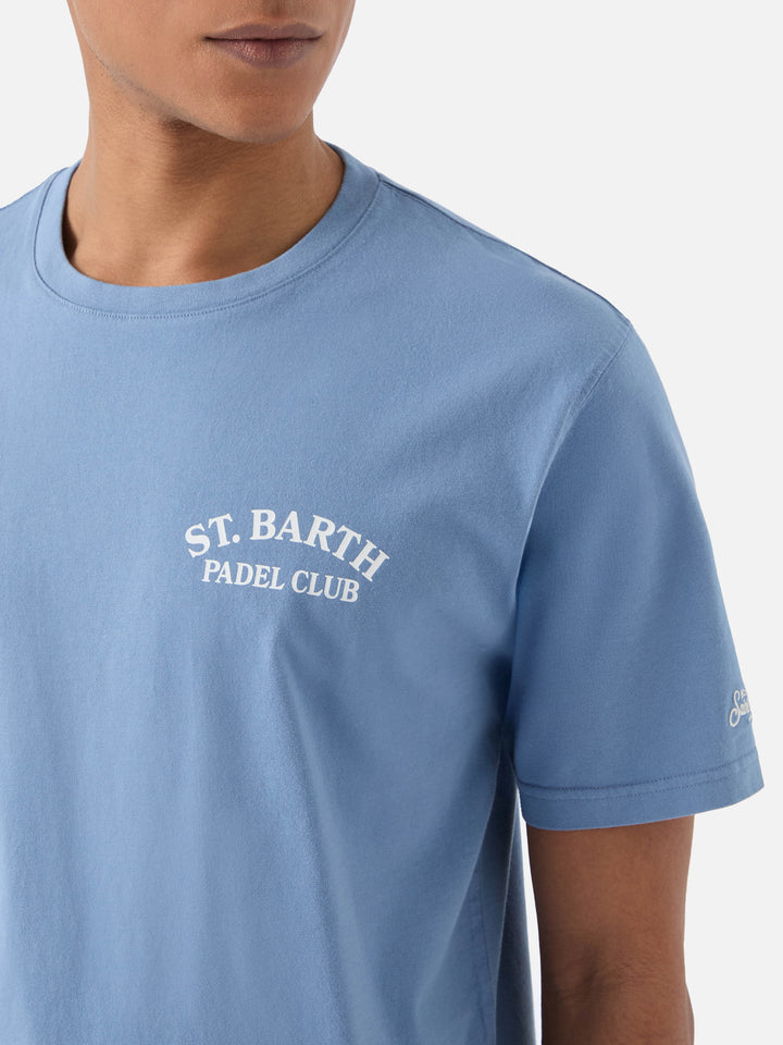 T-shirt Portland azzurra con illustrazione St. Barth Padel Club