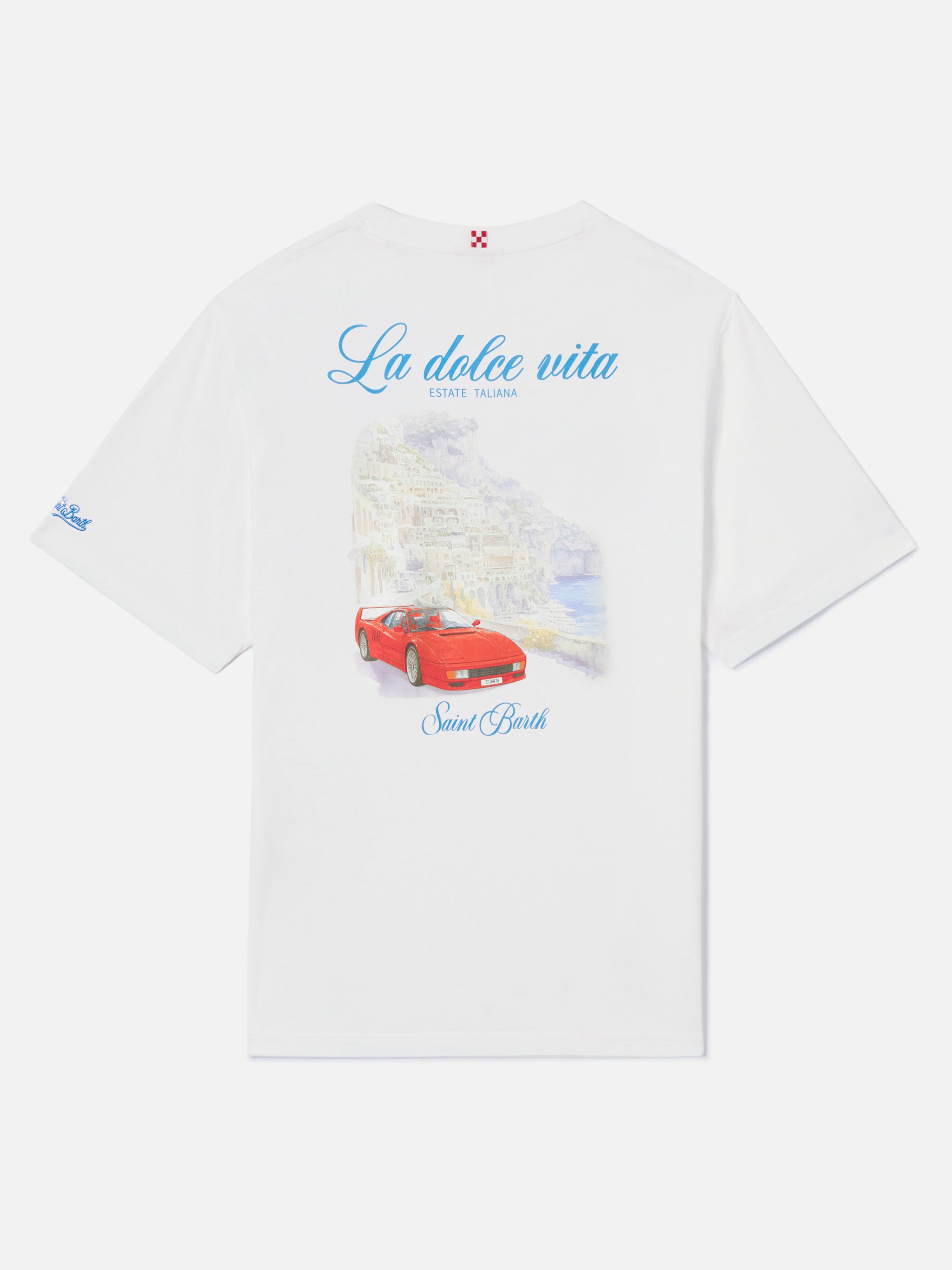 White Portland t-shirt with La dolce vita illustration – MC2 Saint