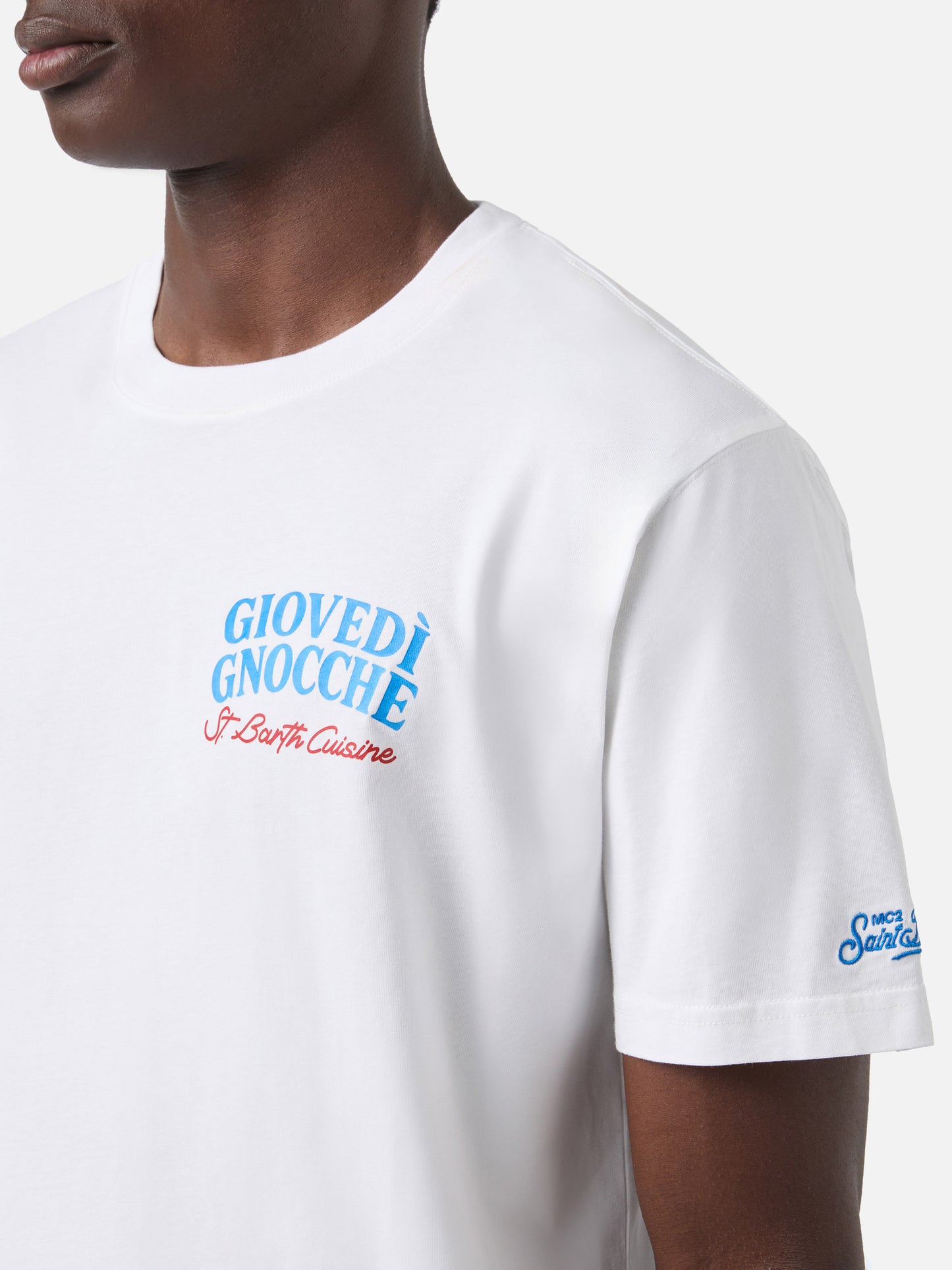 Camiseta White Portland con ilustración Giovedì Gnocche 