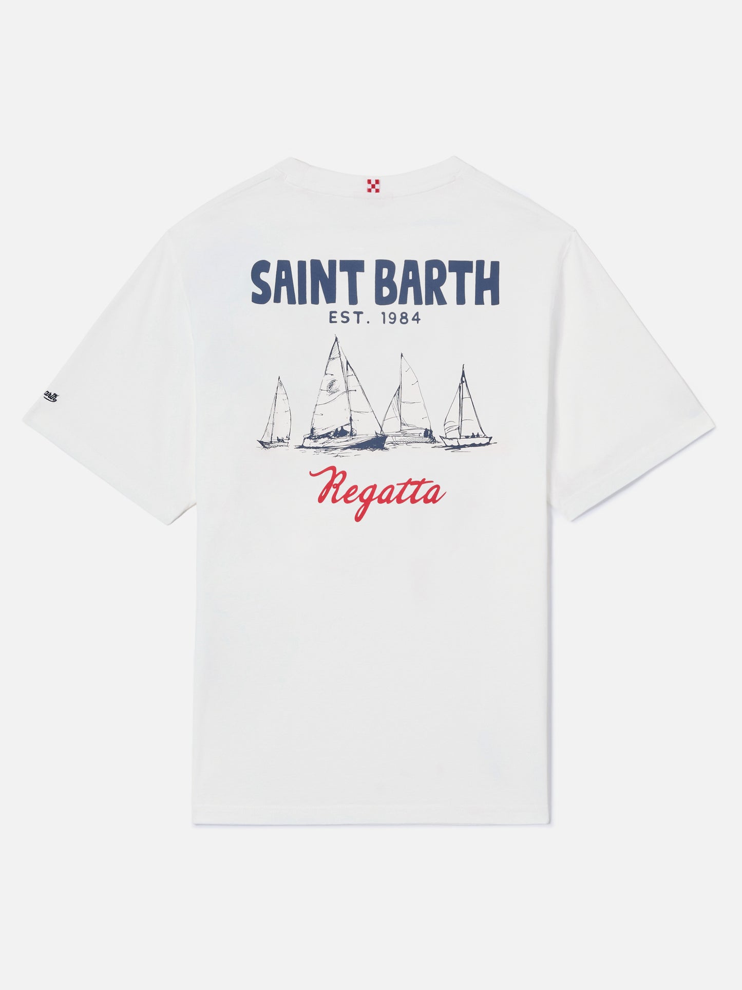 T-shirt Portland panna con stampa St. Barth Regatta