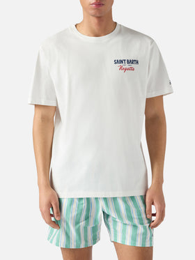 T-shirt Portland panna con stampa St. Barth Regatta