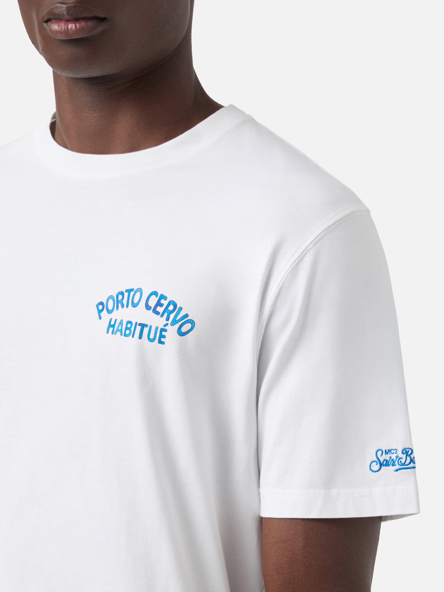 T-shirt Portland bianca con stampa Porto Cervo Habitué | Special Edition