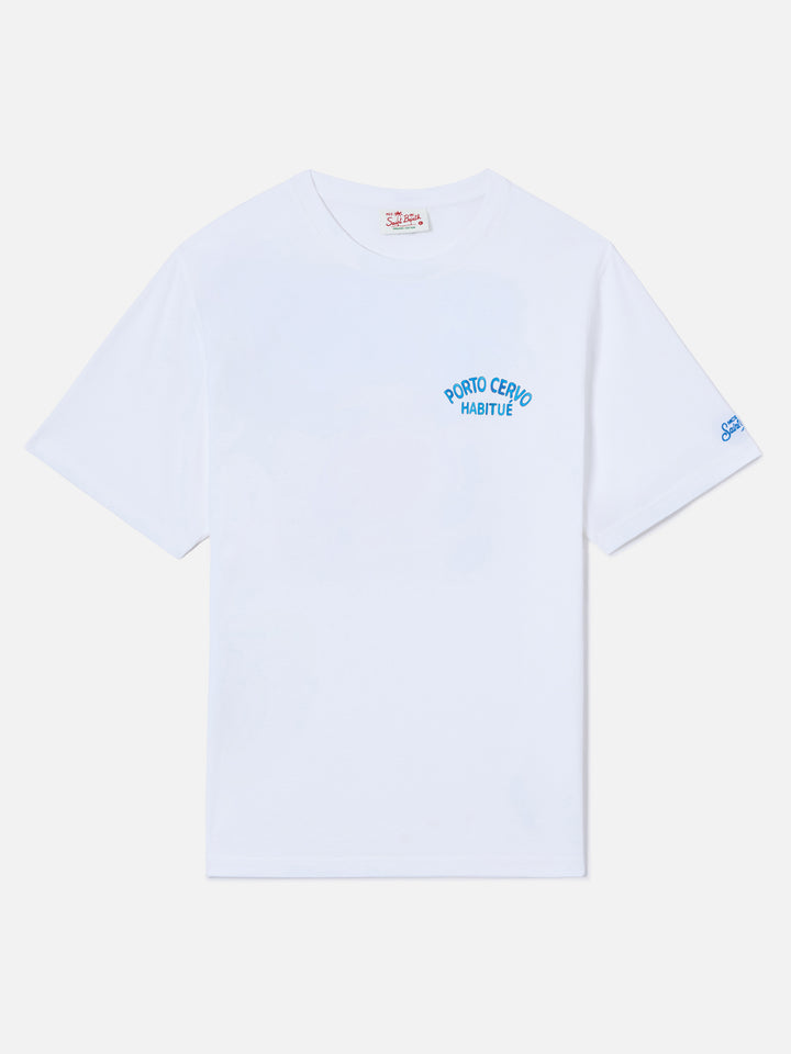 White Portland t-shirt with Porto Cervo Habitué print | Special Edition