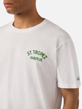 White Portland t-shirt with St. Tropez Habitué print | Special Edition