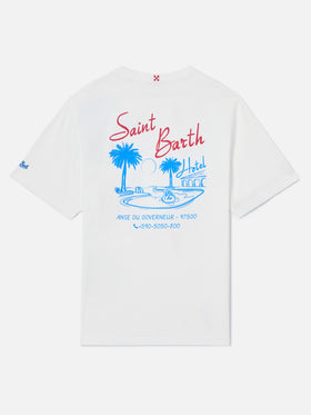 T-shirt Portland panna con stampa St. Barth Hotel