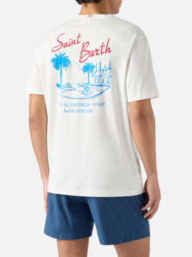 T-shirt Portland panna con stampa St. Barth Hotel