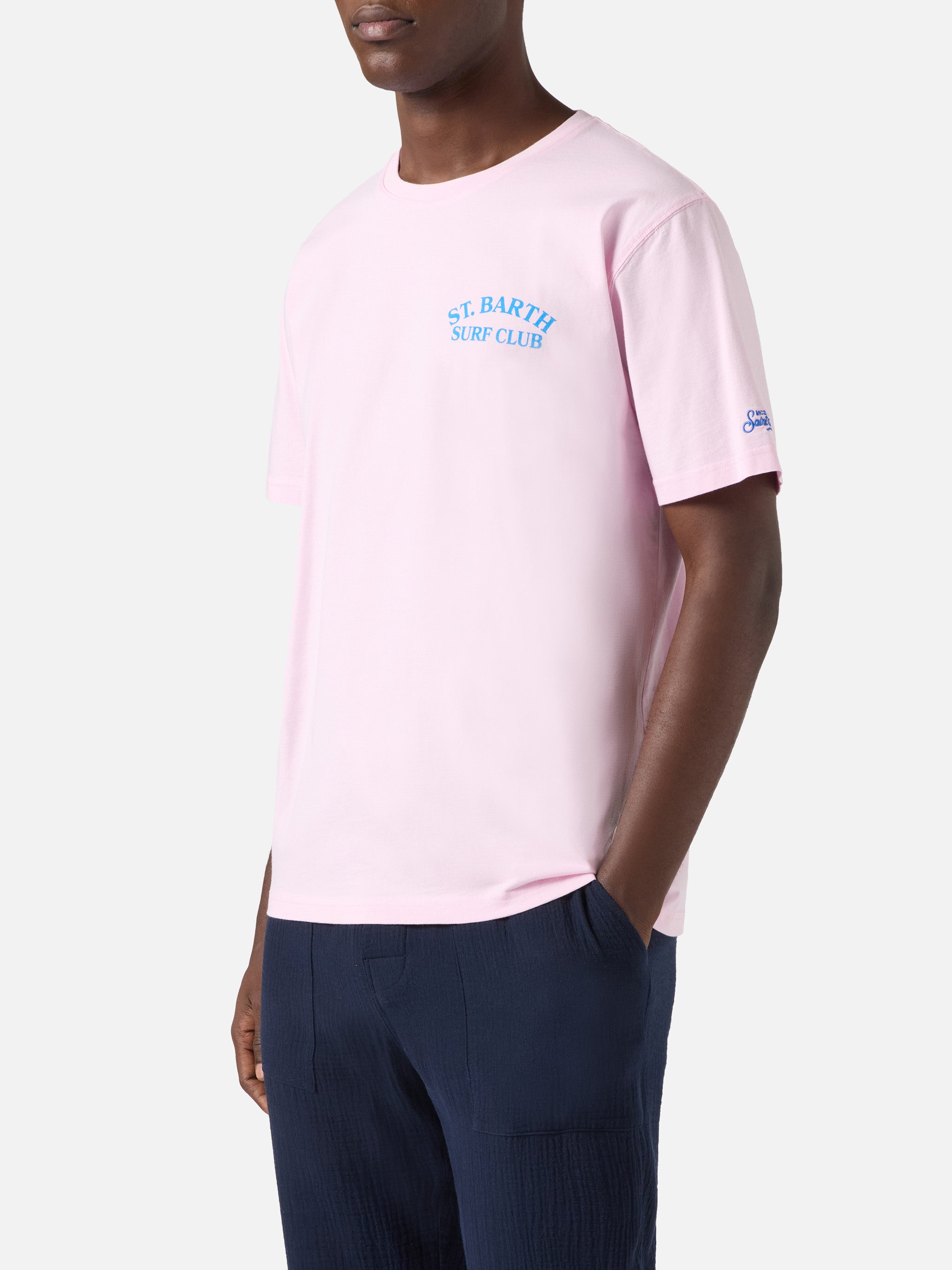 Pink Portland t-shirt with St. Barth Surf Club print – MC2 Saint Barth