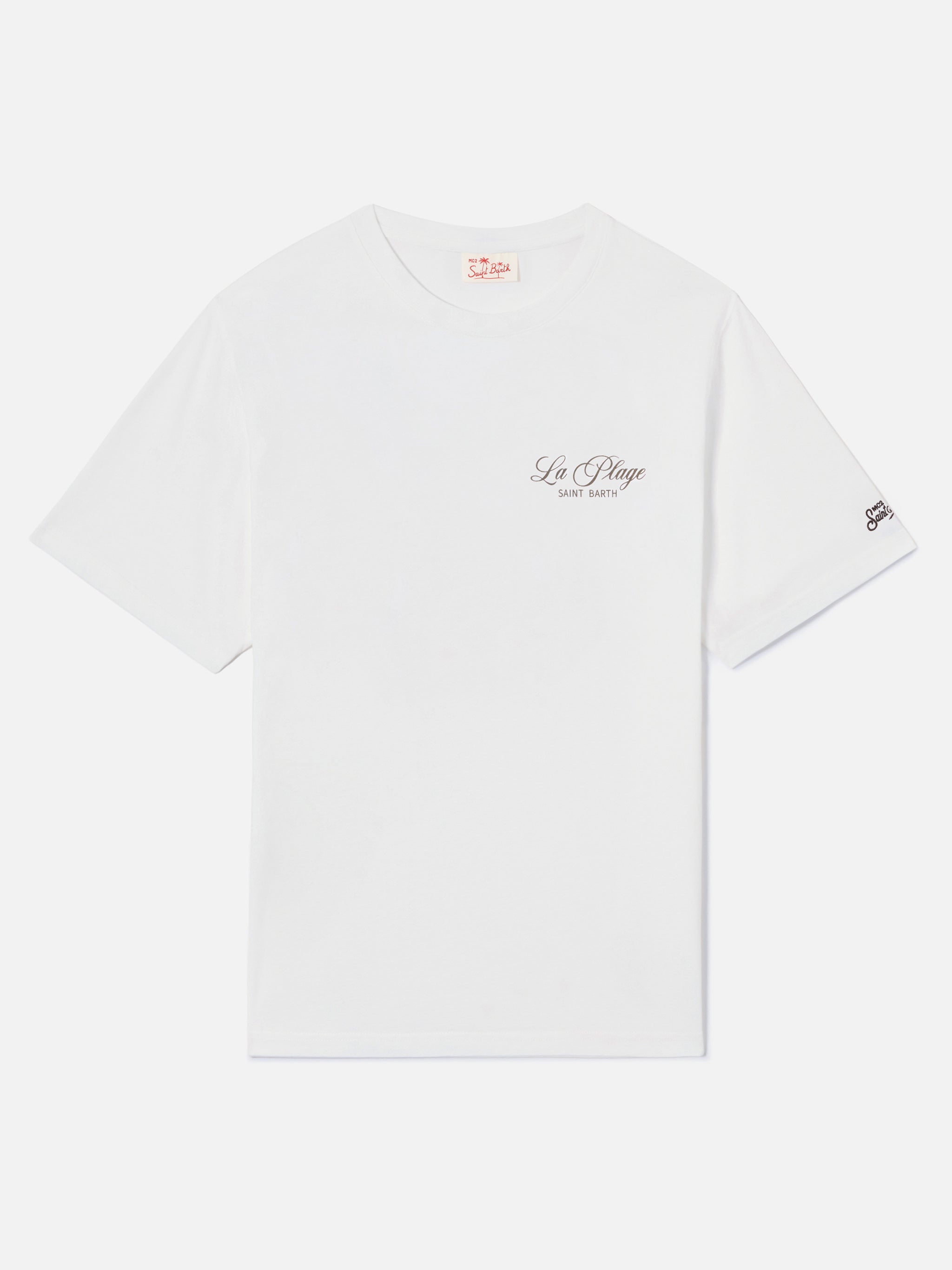 White Portland t-shirt with La Plage print – MC2 Saint Barth