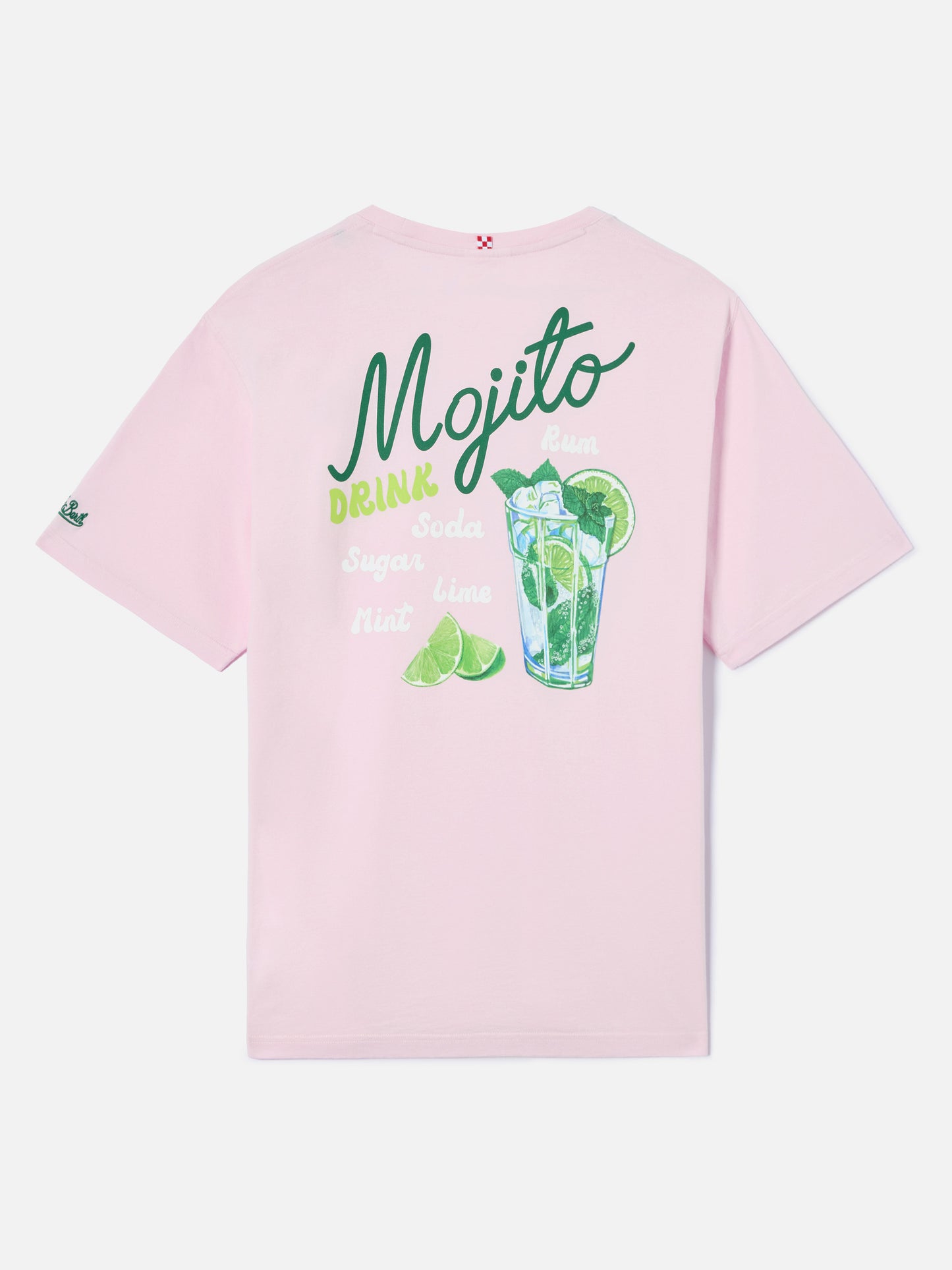 Pink Portland t-shirt with Mojito Drink illustration