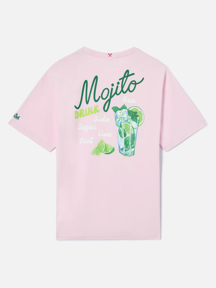 T-shirt Portland rosa con illustrazione MoJito Drink