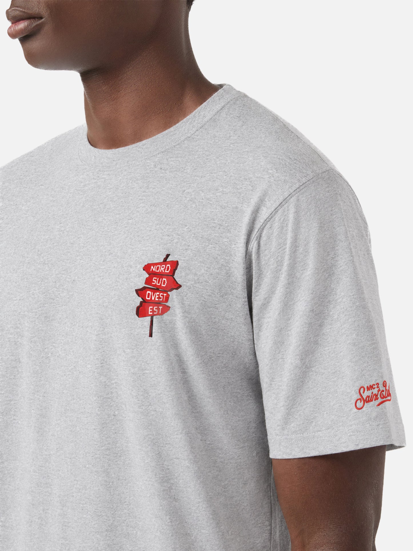 T-shirt portland grigia con grafica Nord Sud Ovest Est | Special Edition