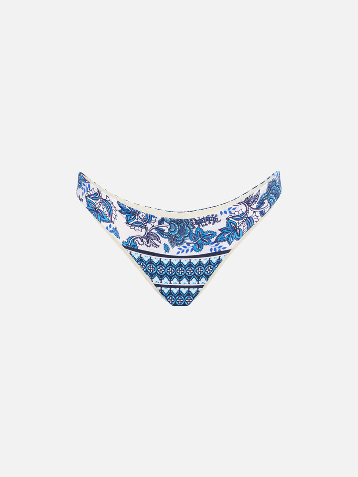 Woman swim briefs with gipsy print