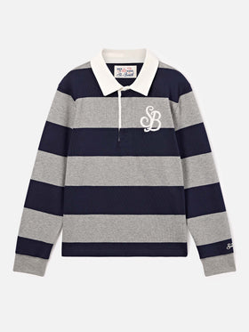 Polo de rugby de algodón Quarterback a rayas con estampado de Mickey Mouse en la espalda | Special edition 