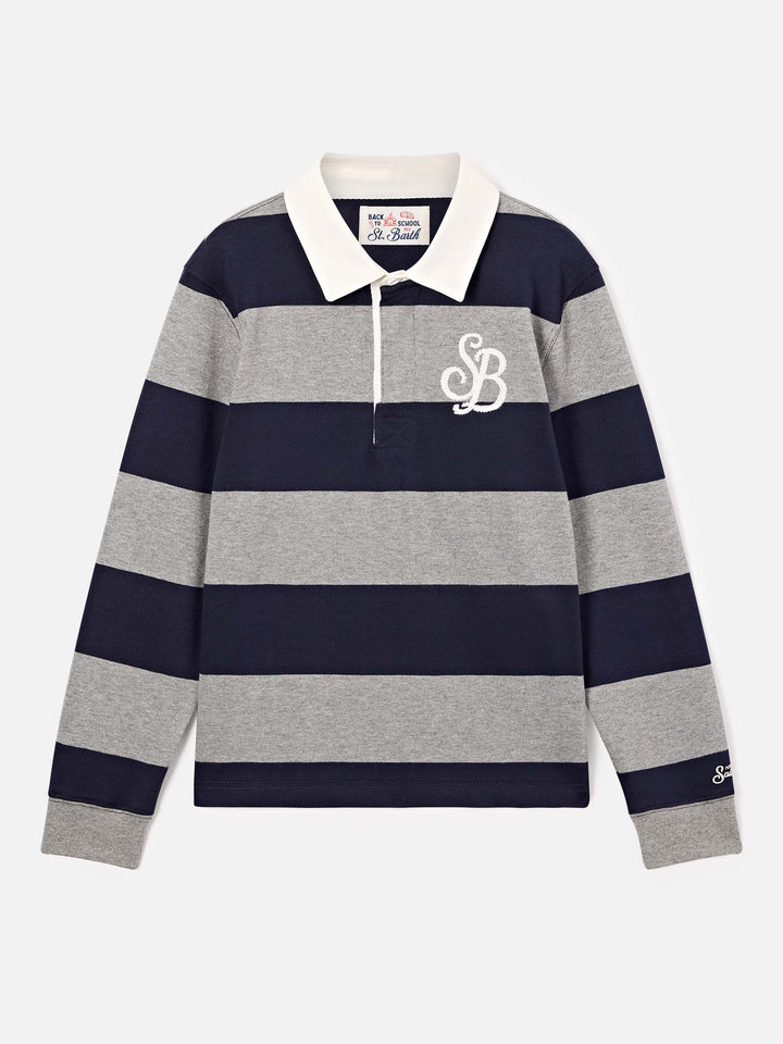 Polo de rugby de algodón Quarterback a rayas con estampado de Mickey Mouse en la espalda | Special edition 