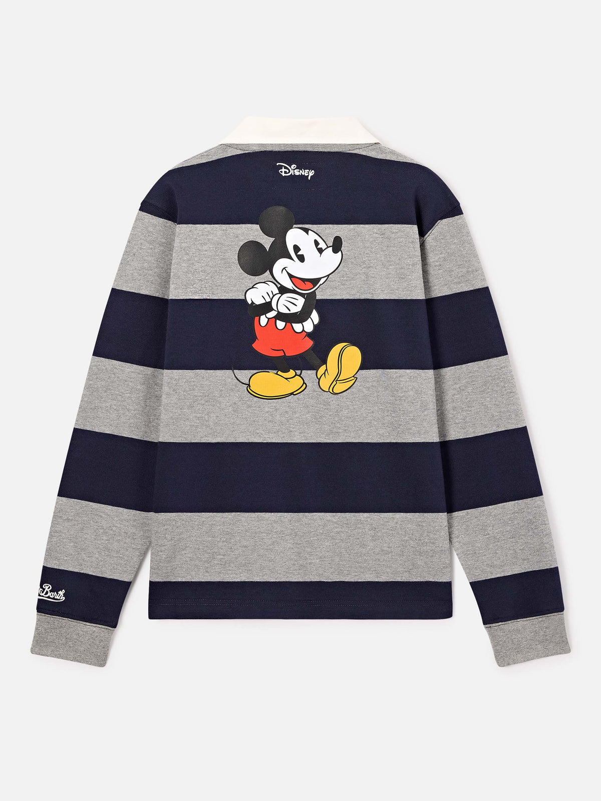 Polo de rugby de algodón Quarterback a rayas con estampado de Mickey Mouse en la espalda | Special edition 