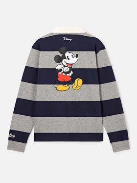 Polo de rugby de algodón Quarterback a rayas con estampado de Mickey Mouse en la espalda | Special edition 