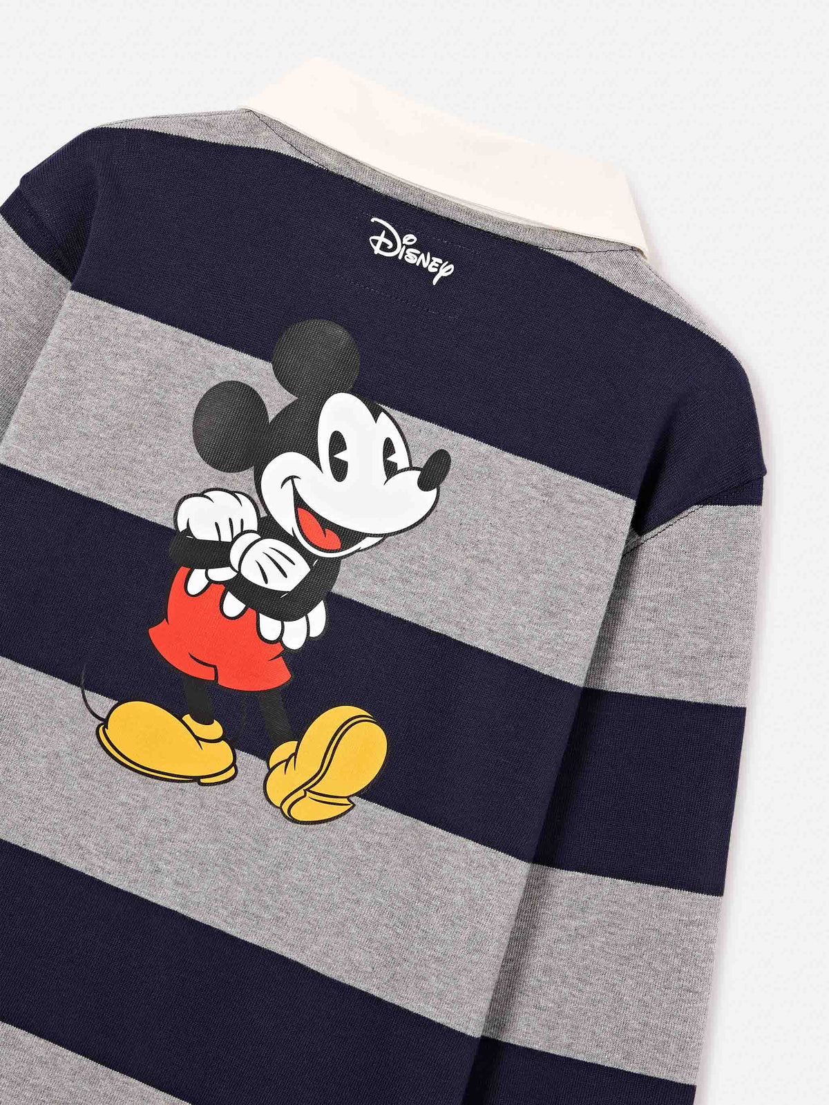 Polo de rugby de algodón Quarterback a rayas con estampado de Mickey Mouse en la espalda | Special edition 