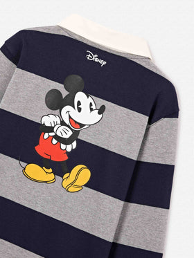 Polo de rugby de algodón Quarterback a rayas con estampado de Mickey Mouse en la espalda | Special edition 