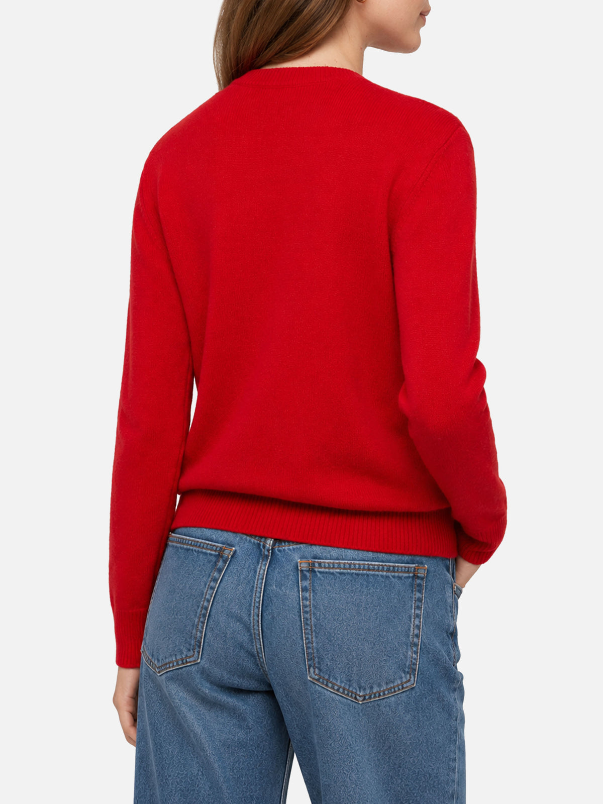 Sudadera New Queen brushed roja con parches navideños 