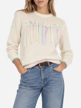 Sudadera de cuello redondo afelpada con bordado con flecos Saint Barth 