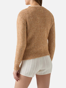 New Queen crewneck in beige blended alpaca