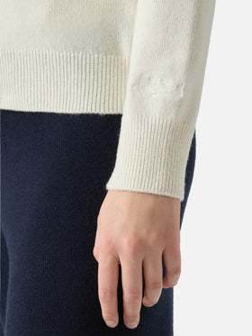 New Queen crewneck with St. Moritz habituè lurex jacquard