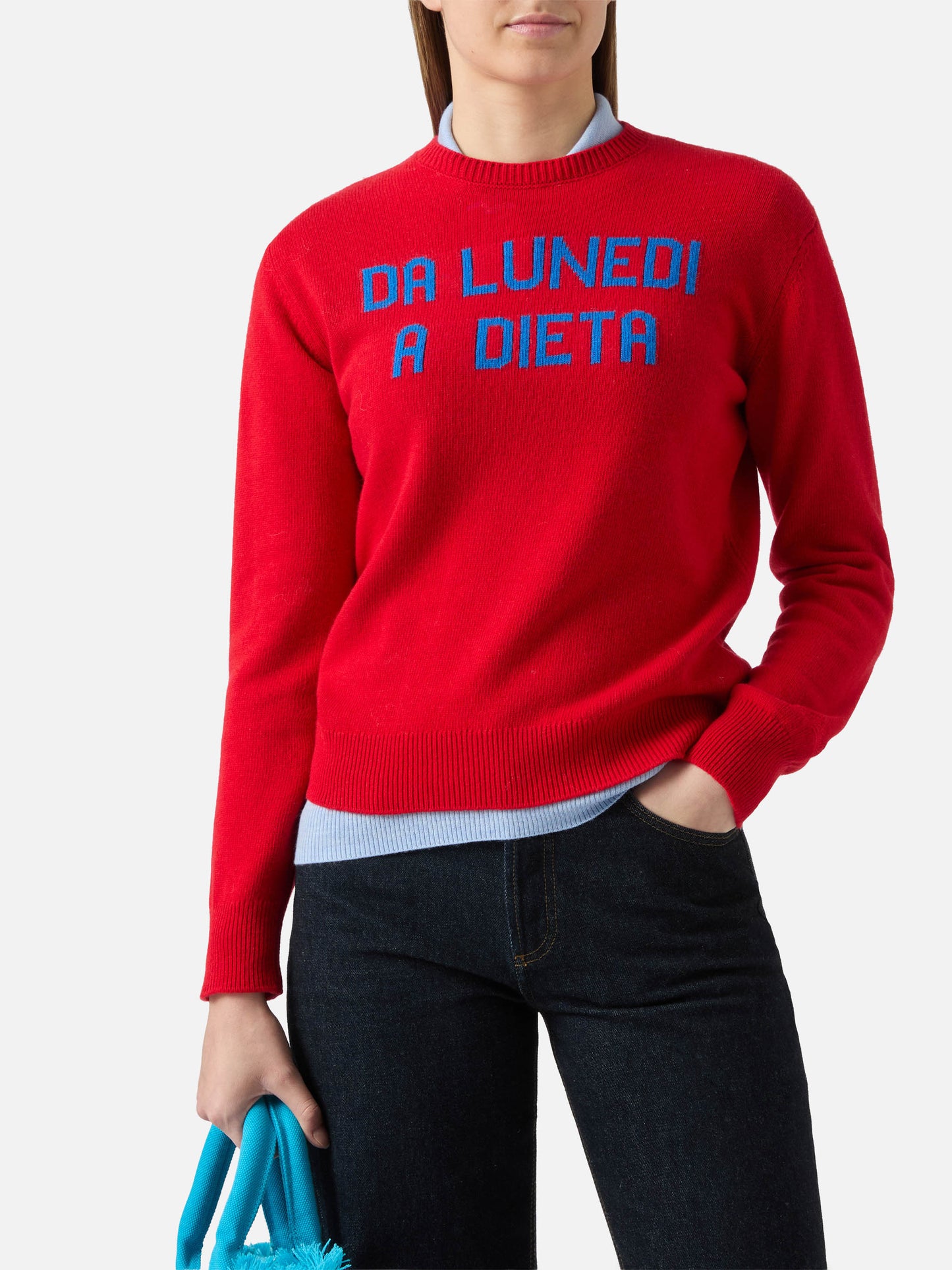 Girocollo New Queen con jacquard Da lunedì dieta