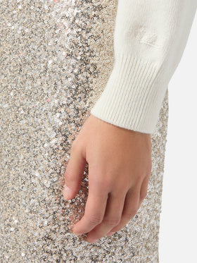 Maglione New Queen in misto cashmere bianco con jacquard Vacanze di Natale | VACANZE DI NATALE SPECIAL EDITION
