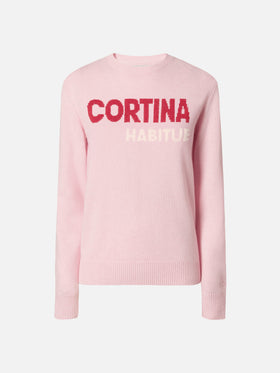 New Queen Crewnwick in Weiß mit Cortina Habituè Jacquard