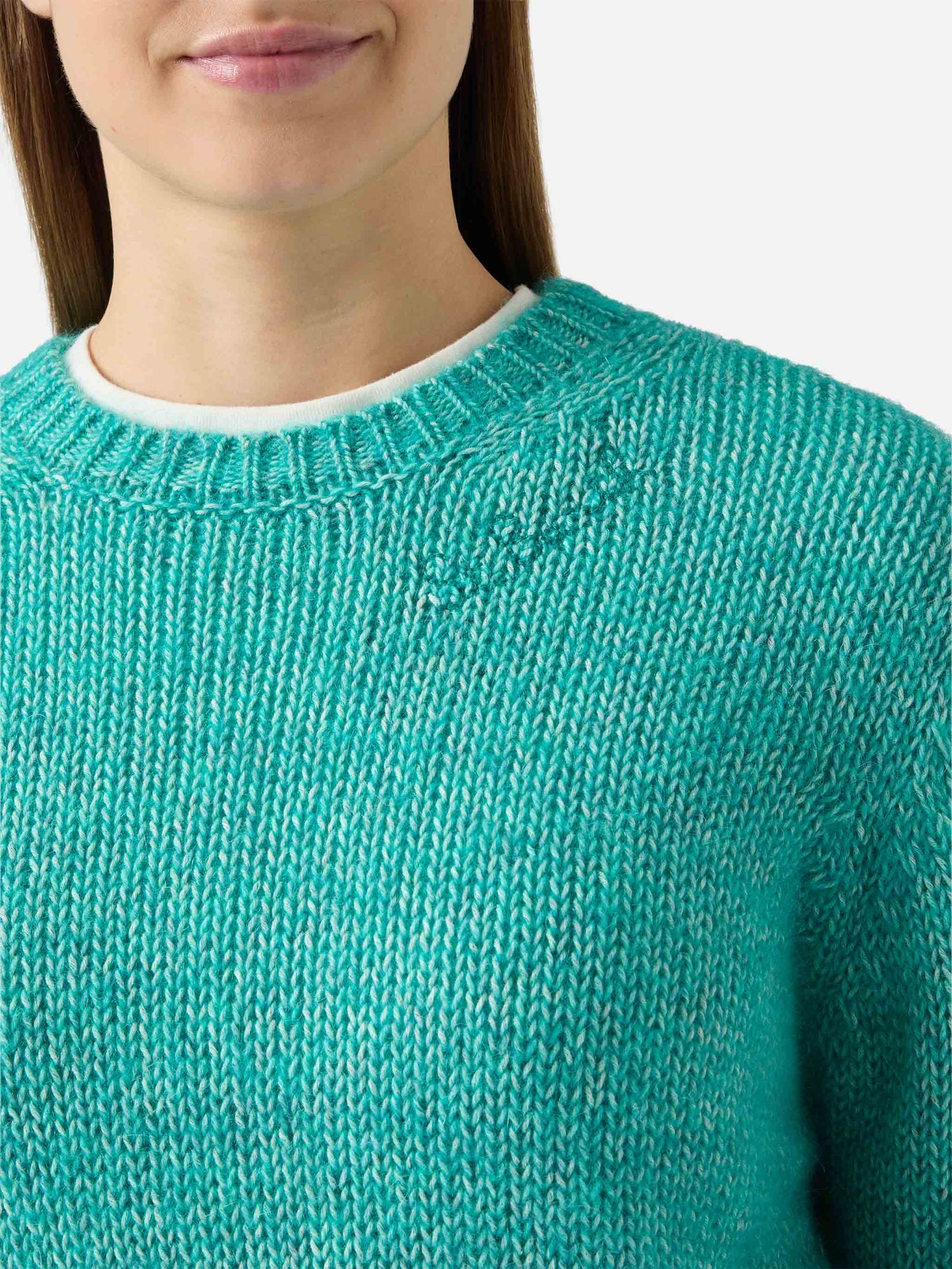 Maglione corto girocollo New Queen Crop Soft con ricamo Saint Barth