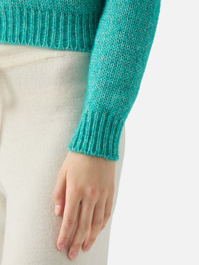 Maglione corto girocollo New Queen Crop Soft con ricamo Saint Barth