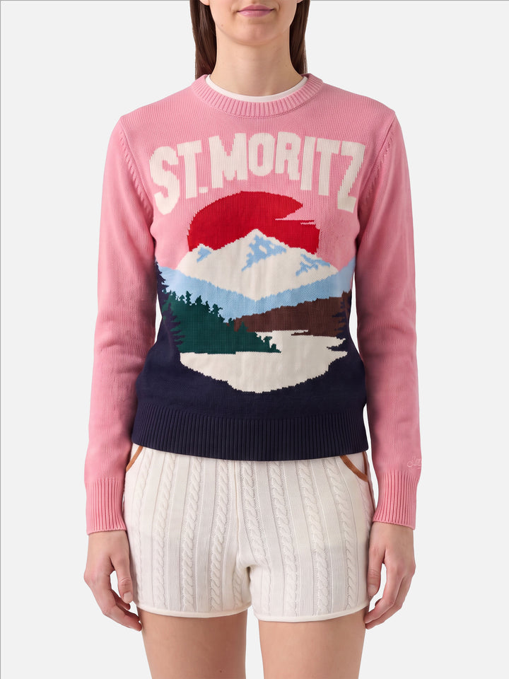 New Queen Pullover mit St. Moritz-Print 