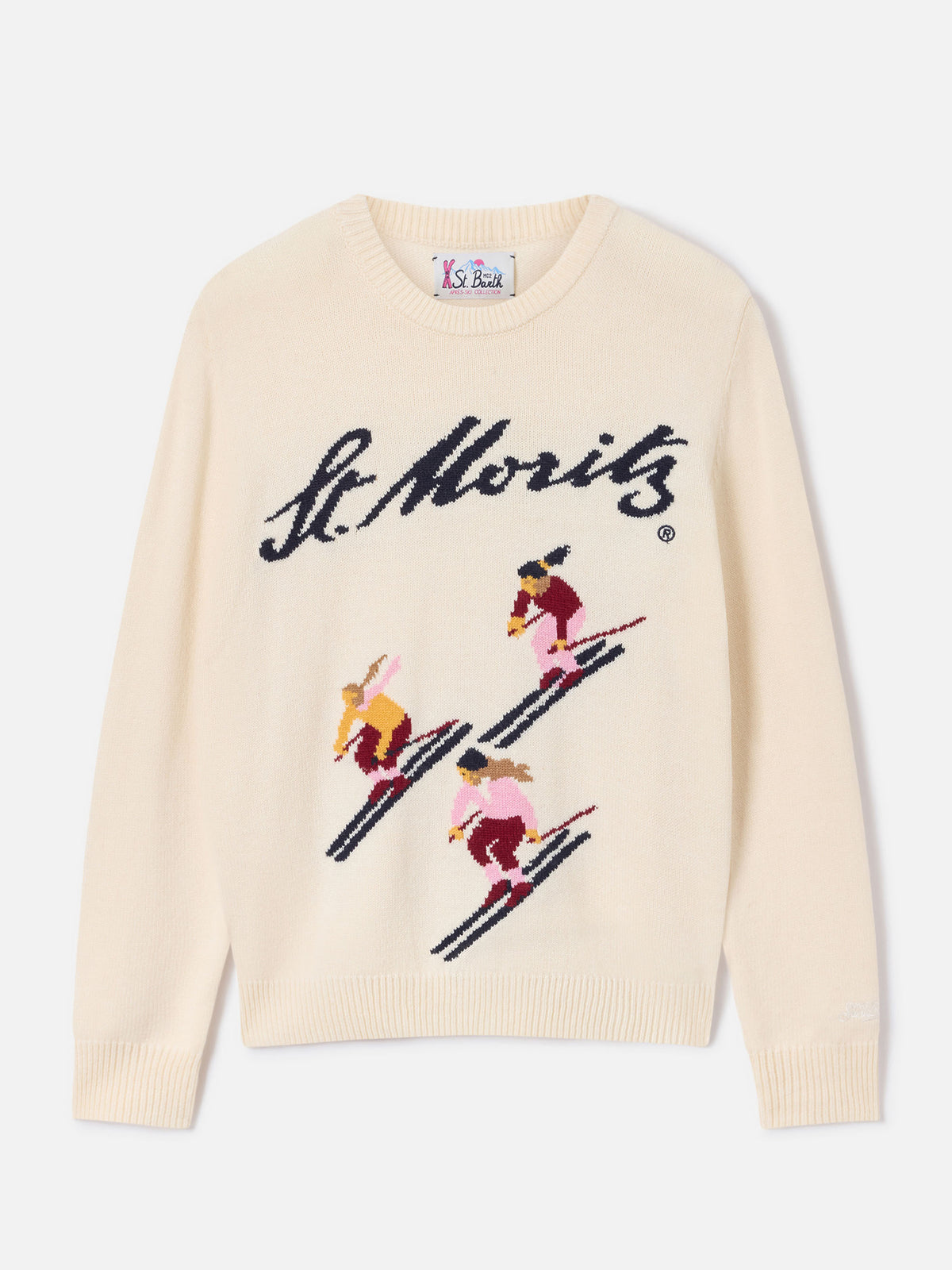Jersey de punto de cuello redondo Off white New Queen con intarsia St. Moritz | Special edition 