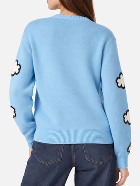 Hellblauer New Queen Pullover mit New York-Print 