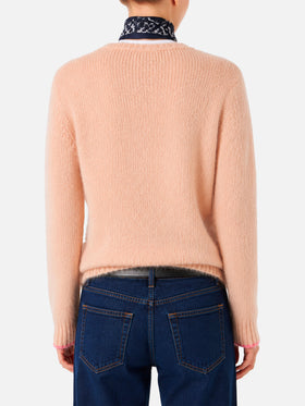 New Queen Soft beige sweater with Out of office embroidery