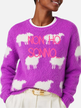 New Queen lilac brushed sweater with embroidery