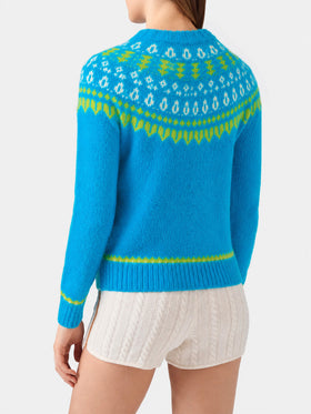Light blue New Queen Nordic Soft jacquard sweater