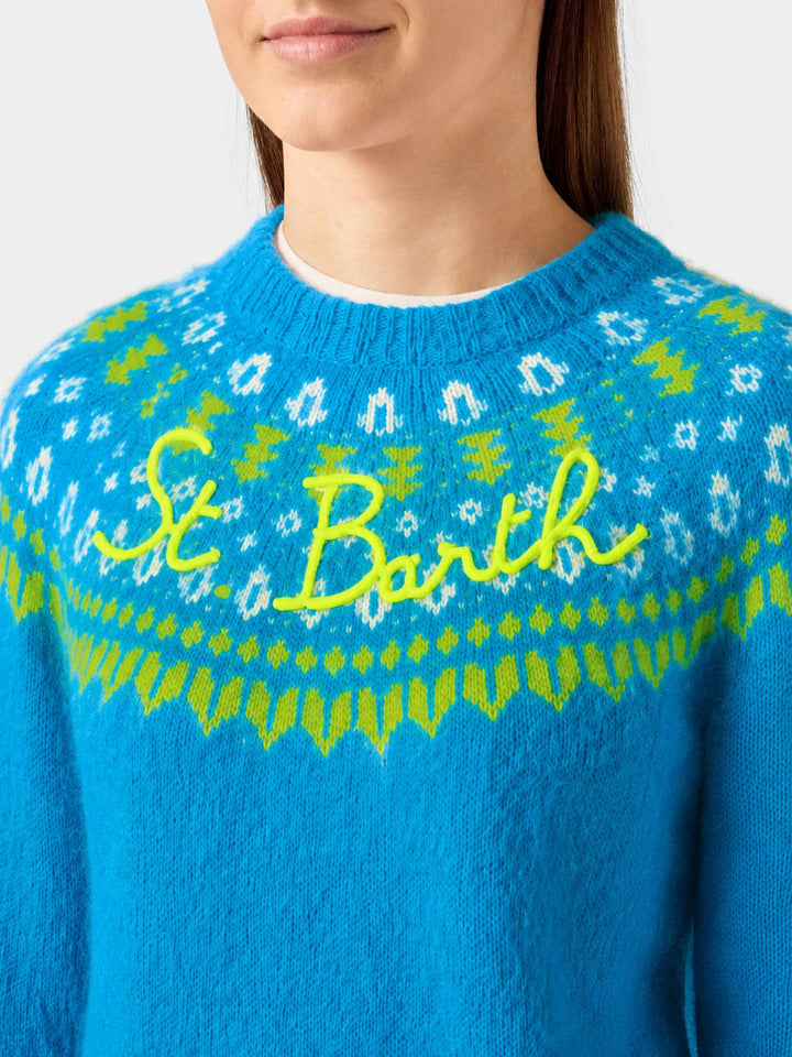 Light blue New Queen Nordic Soft jacquard sweater