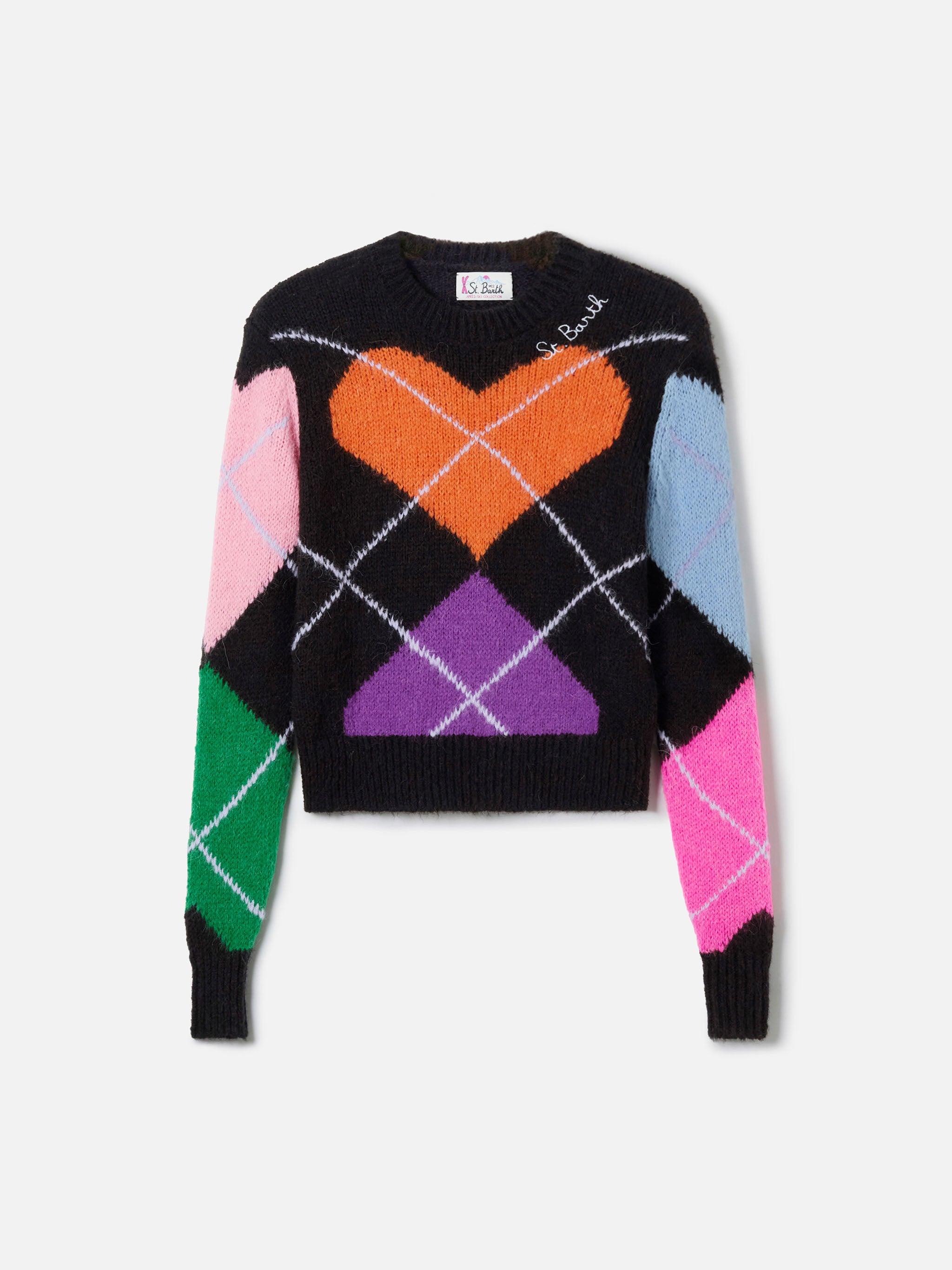 New Queen crewneck crop sweater with hearts – MC2 Saint Barth