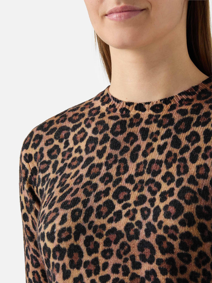 Girocollo New Queen con stampa animalier