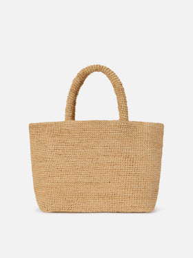 Beach medium raffia bag with Capri embroidery