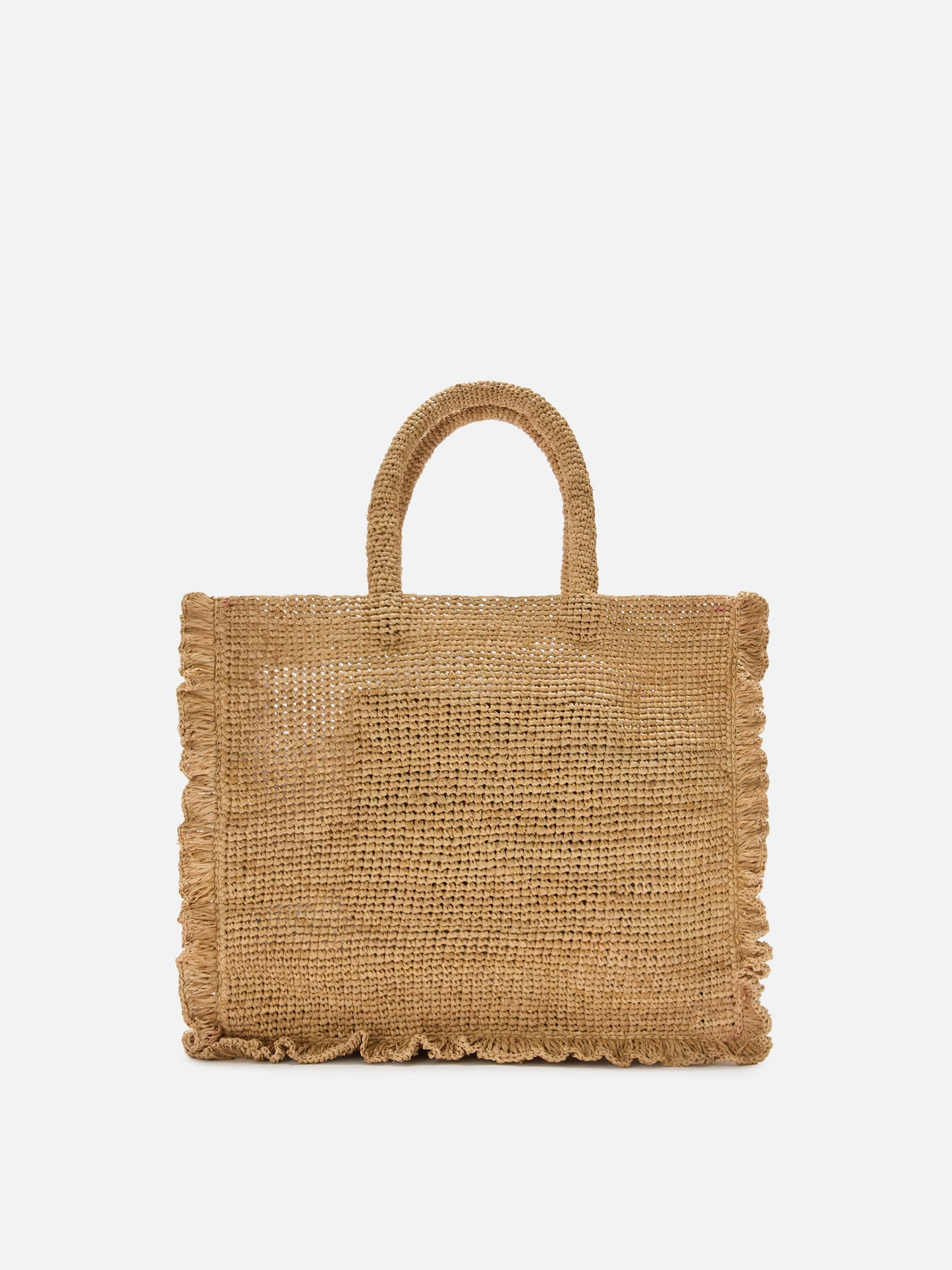 Volant medium raffia bag with embroidered logo