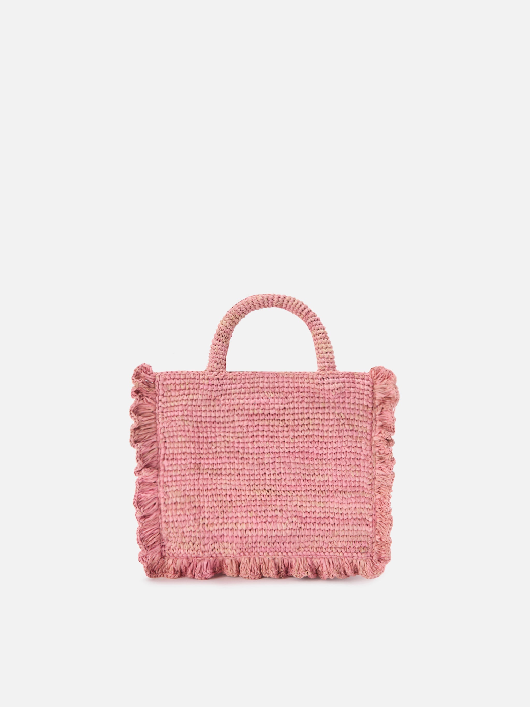 Pink Volant Mini raffia bag with embroidered logo – MC2 Saint Barth