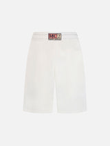 Man white cotton fleece bermuda shorts Randle