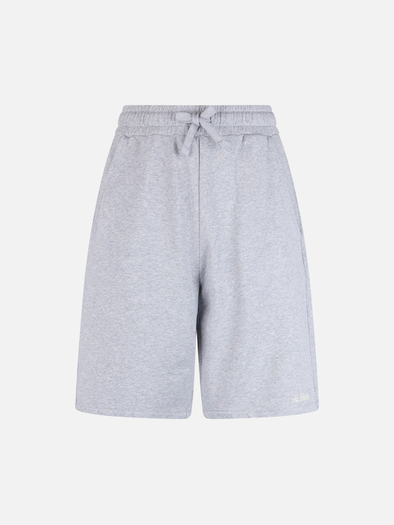 Man mélange grey cotton fleece bermuda shorts Randle