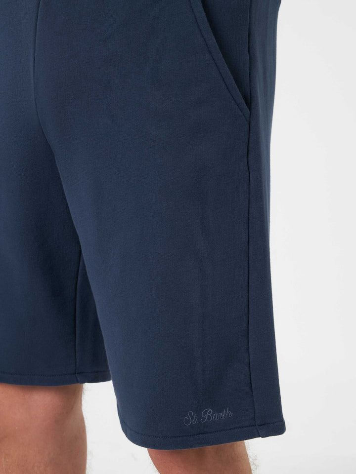 Marineblaue Bermudashorts aus Baumwollfleece von Randle